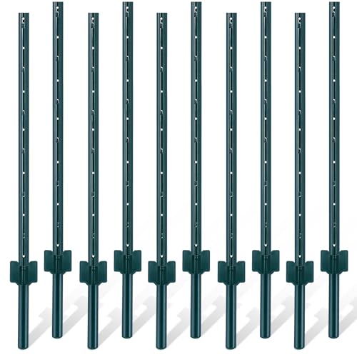 Gtongoko 4 Feet Sturdy Duty Metal Fence Post, Pack of...