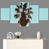 SIGNWIN 5 Panel Canvas Wall Art Tree Against Sky for Home Decorations Ready to Hang - 60