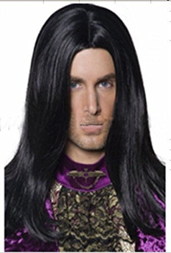 Qubeat Parrucche Uomini Lungo Nero Liscio