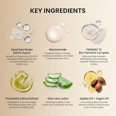 SEACRET Dual-Phase Hydration and Glow Booster, Shake-to-Activate Dead Sea Face Oil and Water Serum with FERMENT 21, Niacinamide, Jojoba and Argan for Dry Dehydrated Skin, 1 Fl Oz / 30 mL
