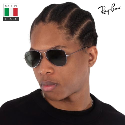 Image of Ray-Ban RB3025 AVIATOR CLASSIC Pilot Shaped Sunglasses for Men & Women with Official RAYBAN Eyewear Kit