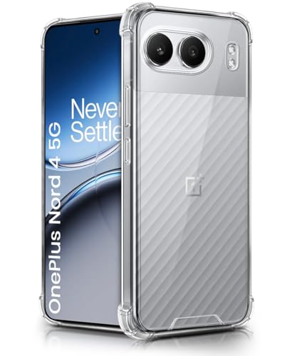 Image of WOW IMAGINE Ultra-Hybrid Crystal Clear Back Case for 1+ OnePlus Nord 4 5G | Shockproof Design | Camera Protection Bump | Hard Clear Mobile Back Cover with Cushioned Edges - Transparent