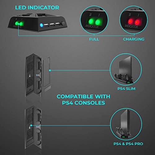 image for Ortz PS4 Stand Cooling Fan Station for Playstation 4, PS4 Accessories,