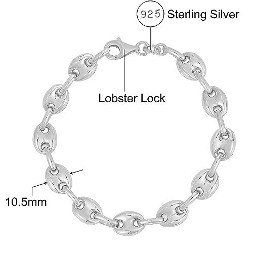 Savlano 925 Sterling Silver Hollow Puffed Anchor Mariner Link Chain Bracelet for Women Comes with Gift Box- Made in Italy3