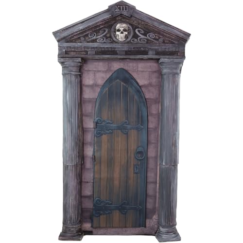 Haunted Hill Farm 6.7-Ft Animatronic Mausoleum by Tekky, Halloween Animatronic, Spooky House Wall Decoration, Creepy Indoor & Covered Outdoor Party Decor Motion-Activated Lights & Sound, LifeSize