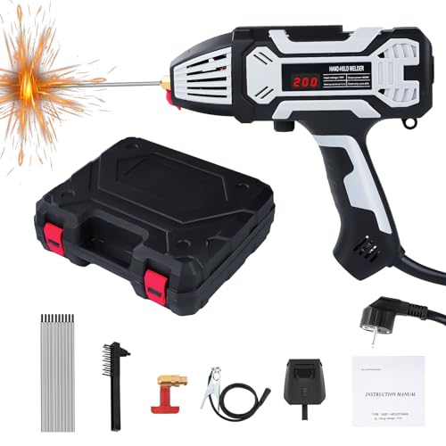 Poste à Souder Portatif à l'arc 220 V avec 10 électrodes, Machine à Souder à L'arc à l'électrode 200 A avec Onduleur IGBT, pour fils de 1,6 mm à 3,2 mm