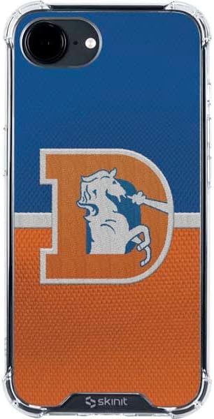 Skinit Clear Phone Case Compatible with iPhone 16e - Officially Licensed NFL Denver Broncos Black & White Design