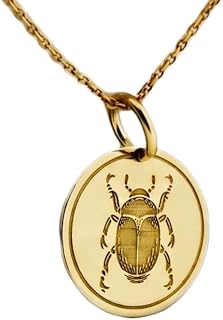 Halsband med skarabé- och skalbaggehänge i 925 sterlingsilver, |WW_NLC_00205