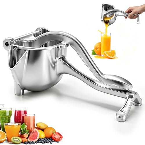 Presse-fruits Manuel, Acier Inoxydable 304, Presse Agrumes Manuel Aluminium, Extracteur De Jus Avec Poignée Ergonomique, Anti-corrosion et Robuste, pour Citron, Orange, ou Autres Fruits
