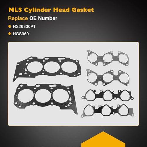 Image of HS26330PT MLS Head Gasket Set, Compatible with 2003-2011 Toyota Tacoma 4Runner FJ Cruiser Tundra 4.0L, Replace# HGS969