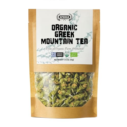 APSOGO Organic Greek Mountain Tea - Premium Quality & Excellent Taste - 1.76oz Loose Leaf