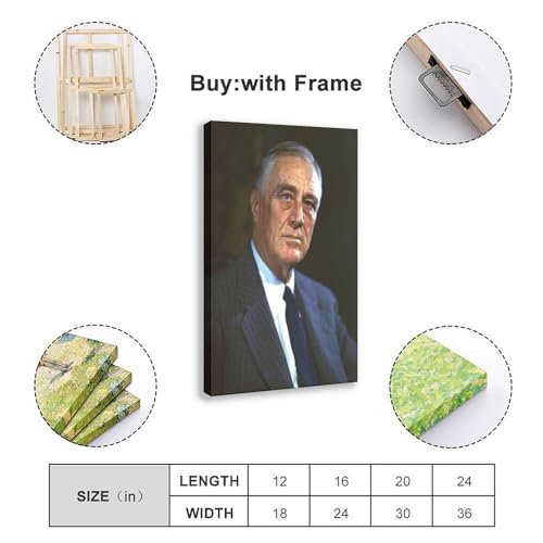 Impression sur toile Franklin D Roosevelt décoration murale bureau 50x76 - 2