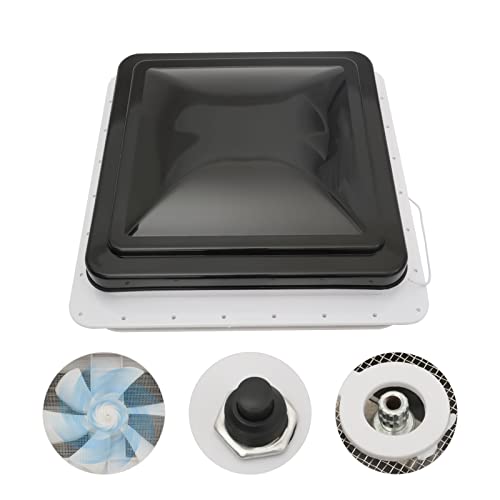 KenSyuInt Ventilateur de toit avec fenêtre de toit, fenêtre de toit, hotte d'aération pour caravane, camping-car, caravane, hotte de toit 42 x 42 cm