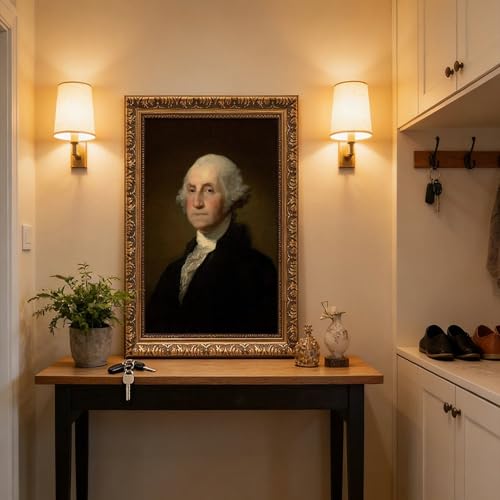 Impression George Washington sur toile de qualite avec cadre de collection