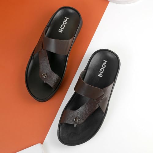 Image of Mochi Men Comfort Leather Chappal For Regular Use