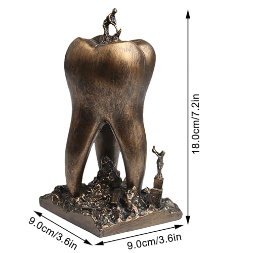 Glowki Zahnarzt-Schreibtisch-Ornamente-Ornament – Sammlerstück für Dentalhygieniker-Skulptur als Geschenk für Abschluss/Ruhestand, Lustiges Sammlerstück für Zahnpraxen & Zahnarzt