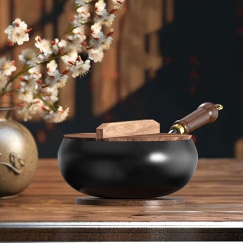 Wok de hierro con tapa de madera, 24 cm miniatura 3