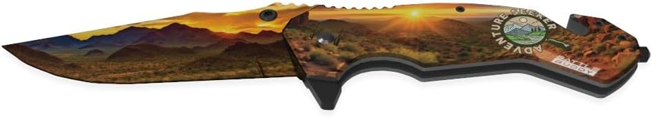 Outdoorsmen Pocket Knife - Outdoor Knives, Wildlife Pocket Knife, Digital Printing On Blade - Hunting Accessories For Men - Cool Folding Knife With Pocket Clip - 420 Stainless Steel Blade - Unique Designs for Outdoorsmen & Collectors
