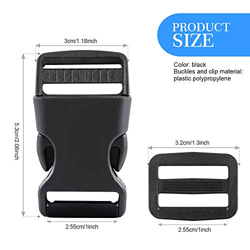 1 Inch Plastic Buckles, Ygdz 80 Side Release Strap Buckles And Slides Parachute Buckles For Diy Backpack Luggage Strap #TOP1