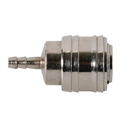 Dapetz ® Female Euro Air Line Hose Fitting Connector Quick Release Push Fit to Barb Hose End Tail 6mm, Silver - Image 2