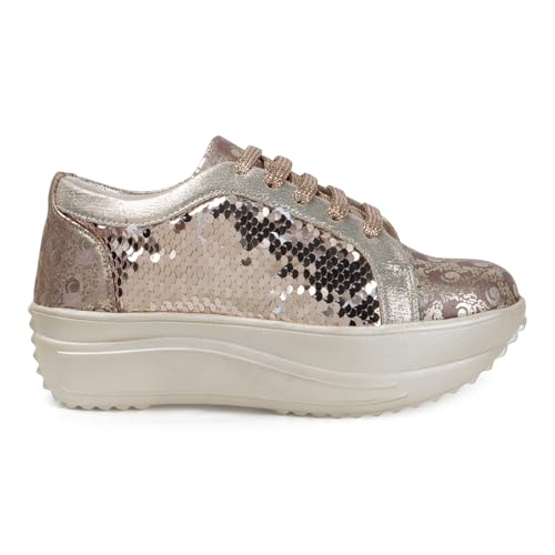 Image of Vendoz Women Wedding & Party High Heel Sneakers I Cushioned Insole I Glittery & Embellished Bridal Wear I Lightweight and Stylish Shoes for Girls CNV4033