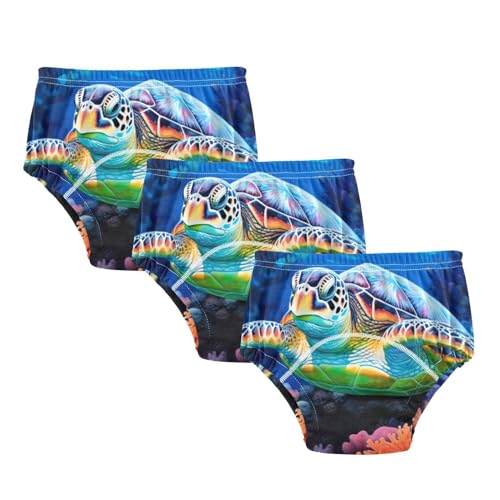Coikll Sea Turtle Toddler Training Underwear Waterproof Baby Pee Pants-3T Multicolor
