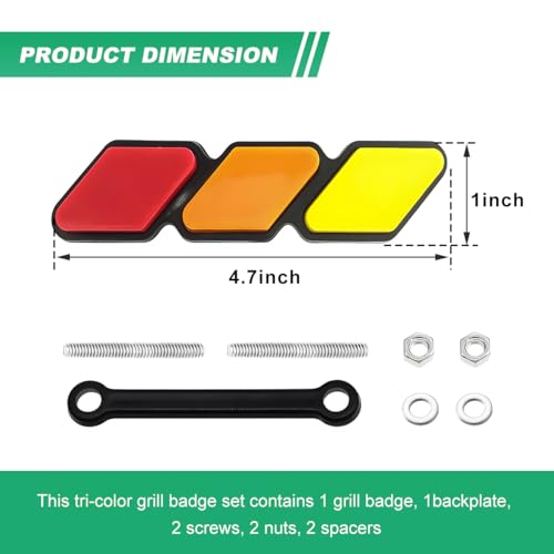 Image of Car Grille Decor Badge, Tri-Color Front Grille Decoration Label Emblem, Creative Badge Decal Auto Bumper Trim Compatible with Tacoma 4Runner, Exterior Car Accessories (Style D)