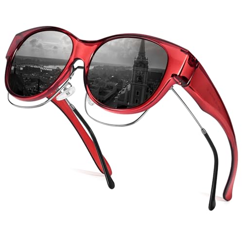 Image of Trysee Polarized Fit Over Sunglasses for Women, Trendy Oversized Wear Over Glasses Shades UV400 Protection TS5779
