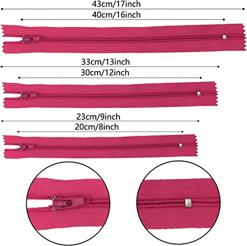 Image of Zippers, DOITEM 72 pcs Zippers for Sewing 8 Inch 12 Inch 16 Inch Multicolor Nylon Coil Zipper for Sewing and Crafts 24 Colors