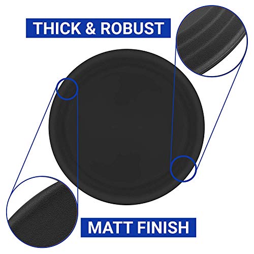 TrustBasket UV Treated Round Bottom Tray(Plate/Saucer) Suitable for 12 inch Round Plastic Pot- Black Color - Set of 3 | Heavy Duty Highly Durable Plant saucerGamla for Indoor Home Decor & Outdoor Balcony Garden