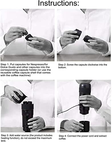 Desconocido Máquina de café Espresso ortable, café molido Compatible, cafetera Manual, Dispositivos de Viaje, operado… - Imagen 5