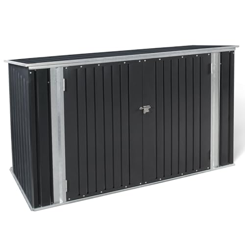 IDMarket - Abschließbares Gartenhaus aus Metall mit Mehreren Aufbewahrungsmöglichkeiten für Fahrräder, Werkzeuge und Mülltonnen
