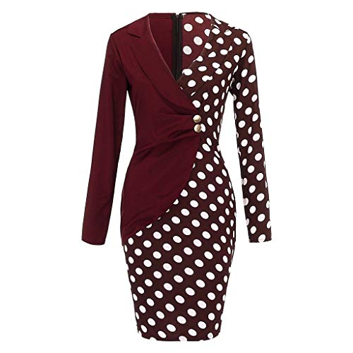 Damen Elegant Business Blazer Kleid mit Zweireihiger,Kanpola Herbst Winter GroßE GrößEn Langarm V-Ausschnitt Sexy Etuikleid Mini Blusenkleid...