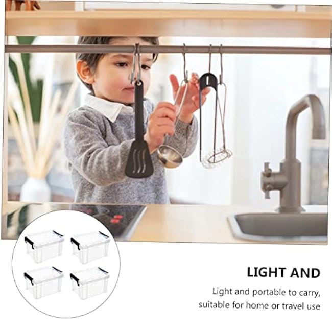 4pcs Cute Storage Bins Lids Storage Boxes Household Box Toy Decorative Tubs Lids