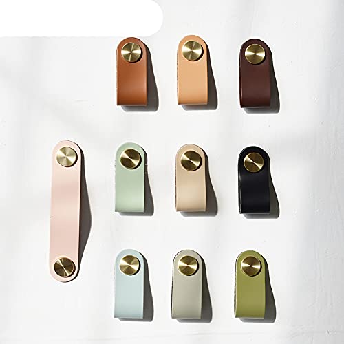 Poignée De Porte En Cuir Véritable DECORANDDECOR – Noir, Beige Et Camel, Pour Tiroirs Et Placards