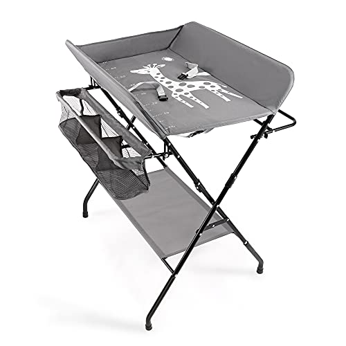 wuuhoo® Cambiador móvil Melvin - Cambiador Regulable en Altura para desplazamientos, Cambiador Plegable con Ruedas y Espacio de Almacenamiento, Cambiador de Viaje para bebés sin Rodillos