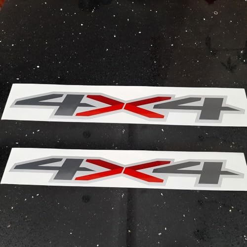 Image of 2Pc Z71 4x4 Decals Stickers Emblem Replacement for Silverado Patriotic Truck (Gray Red)