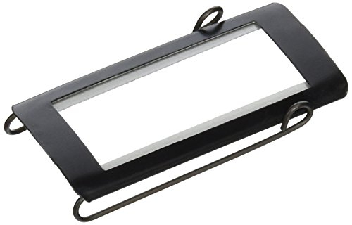 Panter Company SL-1 Spring-Lock Metal Label Holders Binders, 1 Binder Cap., Clear/Black, Dozen