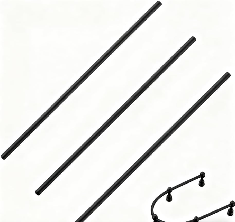 Gallery Rails for Shelves 3 Pcs 1/5" Diameter 39.3" Length Railing Rods Hardware for Glass Display Cabinet and Shelf Spindle Replacement