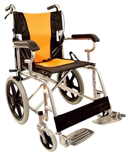 YQCXG ポータブル折りたたみ車いす アルミニウム合金車いす ポータブルソフトシート 高齢者用 ポータブル折りたたみ手動車いす