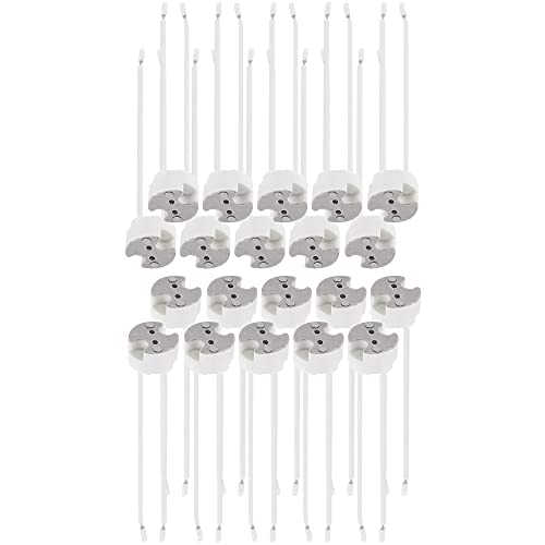 Hsthe Sea 20 Pack of MR16 GU5.3 Led Bulb Base Ceramic Socket,MR16 G5.3 Mr11 Lamp Holder for 12V Halogen & LED Bulb,Wire Connector Base Socket Adapter