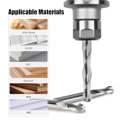 Image of 10-Pack 2 Flutes Ball Nose End Mill, 1 /8 inch Shank 1 /16 Cutting Dia Carbide CNC Router Bits Spiral Milling Cutter for Wood PVC MDF Hardwood,High Speed Precision Milling & Engraving Tools