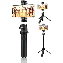 Trípode Para Celular Casero Lammcou Trípode para teléfono Celular con Poste de extensión de 23 cm, Mini trípode para Selfie pequeño y liviano con empuñaduras Grandes y Disparador Remoto para trípode de transmisión en Vivo Vlog