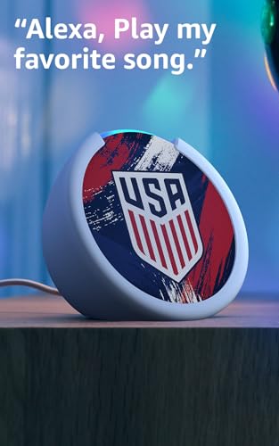 Image of Amazon Echo Pop (newest model) | Officially Licensed U.S. Soccer Limited-Edition (White)