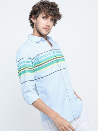 Image of Highlander Men's Slim Fit Striped Shirt | Full Sleeves | Everyday Wear Stylish Shirt for Men