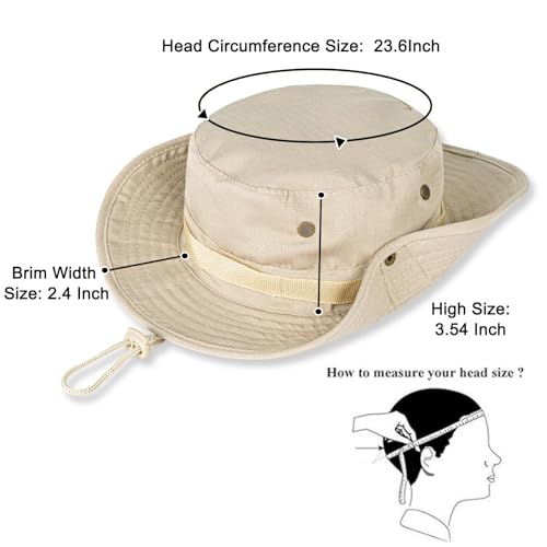 Image of Sun Hats for Men Women Boonie Hat UPF 50+ Bucket Hat Wide Brim UV Protection Fishing Hiking Safari Outdoor Hats
