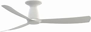 Fanimation Fans FPD8534MW-F Kute - 3 Blade Flush Ceiling Fan-13.1 Inches Tall and 52 Inches Wide, Finish Color: Matte White, Blade Color: Matte White