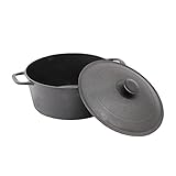 Dadurch ist das Gusseisengeschirr besonders gut für das Braten und Schmoren geeignet.
