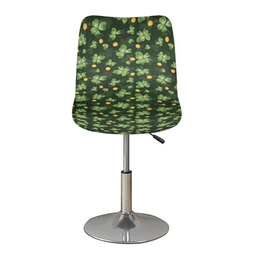 Image of Lucky Clover Bar Stools Set of 4 Height Counter Bar Stools for Slip Resistant Seat Covers Swivel Adjustable Stool Chair for Home Kitchen Island