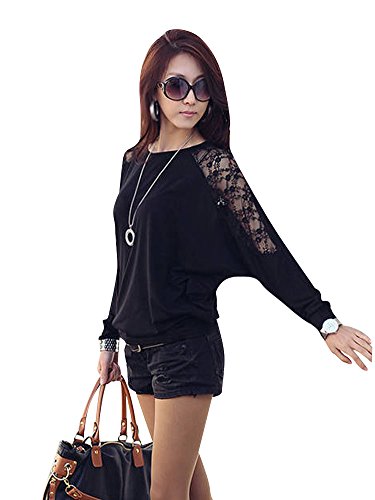 Molly Casuale Donne Tops Pizzo Pipistrello Manica